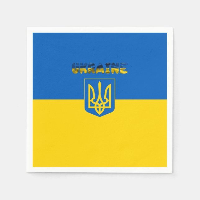 Ukrainische Wappen Serviette (Vorderseite)