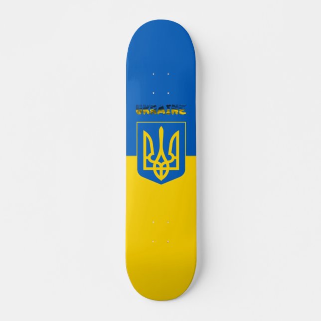 Ukrainische Wappen Skateboard (Vorne)