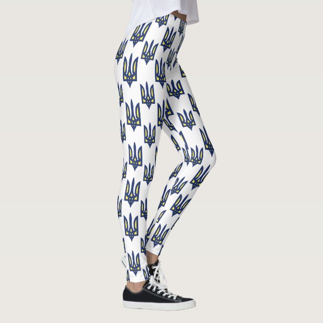 Ukrainische Wappen-Trident Tryzub Leggings (Rechts)