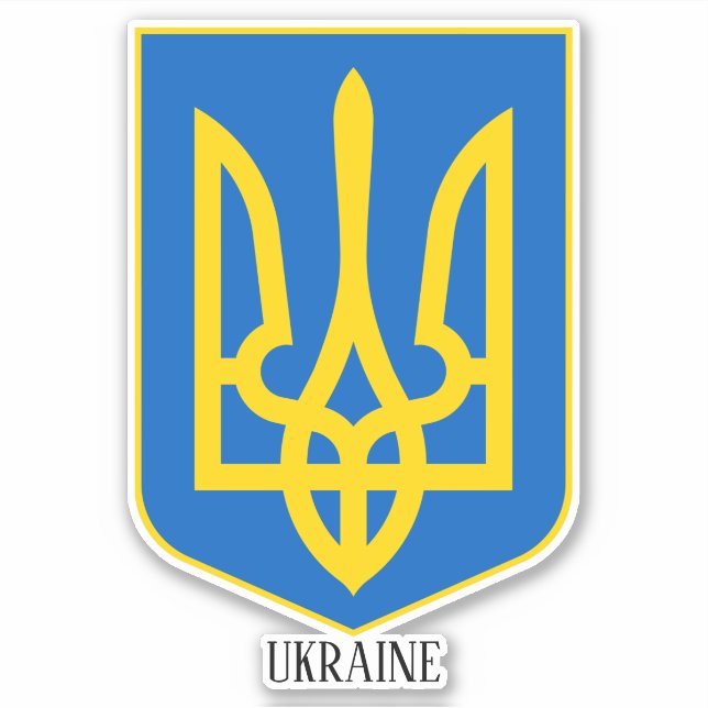 Ukrainische Wappenküste Patriotisch Aufkleber (Vorderseite)