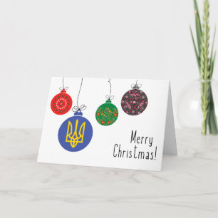 Ukrainische Weihnachtskarte mit Ornamenten (Deutsc Feiertagskarte