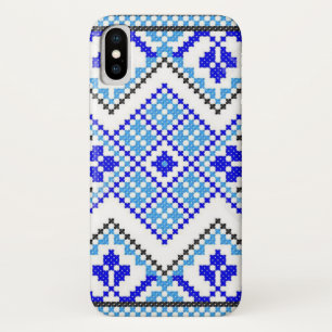 Ukrainischer blauer Geo-Stickerei iPhone Case-Mate iPhone Hülle