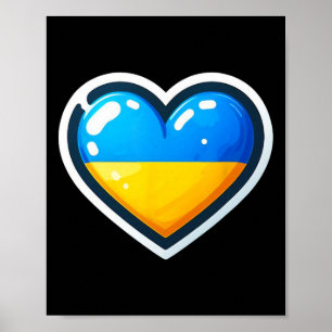 Ukrainischer Bynner Fan Ukraine-Flagge Süßes Herz  Poster