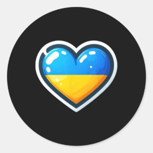 Ukrainischer Bynner Fan Ukraine-Flagge Süßes Herz Runder Aufkleber