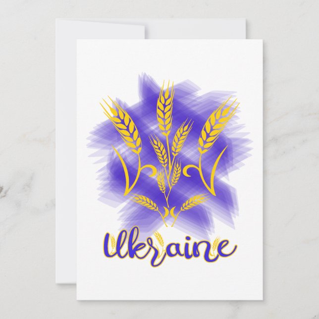 Ukrainischer Dreier aus Weizenohr Feiertagskarte (Vorderseite)