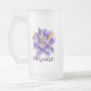 Ukrainischer Dreier aus Weizenohr Mattglas Bierglas
