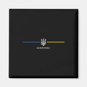 Ukrainischer Dreizack Ukaine Linien Tryzub Symbol  Magnet