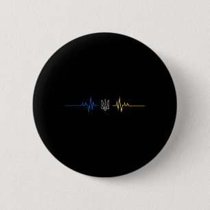 Ukrainischer Dreizack Ukraine-Flagge - Ich stehe h Button