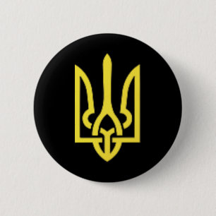Ukrainischer Dreizack - Ukraine Tryzub Symbol Button