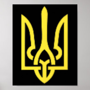 Ukrainischer Dreizack - Ukraine Tryzub Symbol  Poster