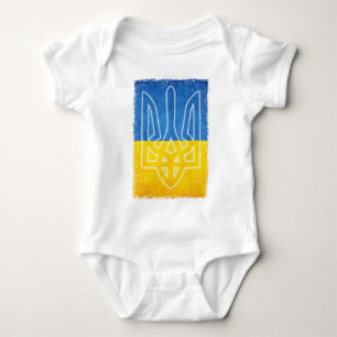 Ukrainischer Emblem tryzub Dreizack Baby Strampler