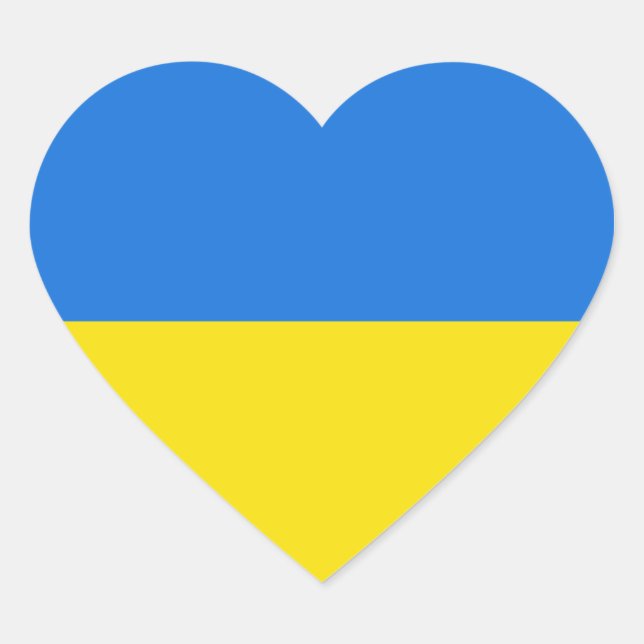 Ukrainischer Flag-Heftsticker Herz-Aufkleber (Vorderseite)