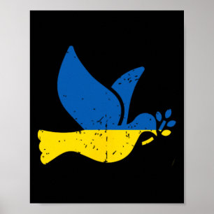 Ukrainischer Friedensvogel - Ukraine-Flagge Blau u Poster