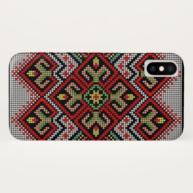 Ukrainischer geometrischer Stickerei iPhone Case-Mate iPhone Hülle (Rückseite (Horizontal))