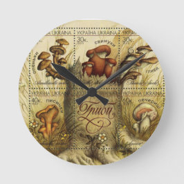 Ukrainischer Hryb (Pilzsaal) Briefmarke Runde Wanduhr
