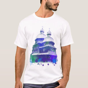 ukrainischer Kirchenwasserfarbeffekt T-Shirt