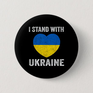 Ukrainischer Liebhaber Ich stehe mit Ukraine Herz Button