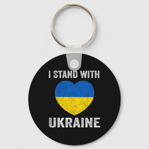 Ukrainischer Liebhaber Ich stehe mit Ukraine Herz Schlüsselanhänger