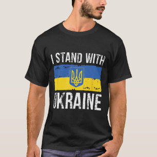 Ukrainischer Liebhaber Ich stehe mit Ukraine Herz T-Shirt