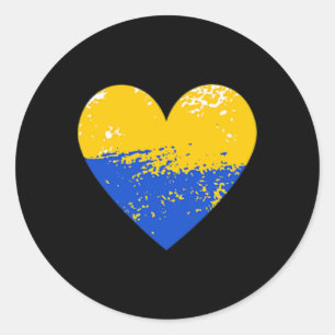 Ukrainischer Liebhaber Ukraine Herz-Shirt Unterstü Runder Aufkleber