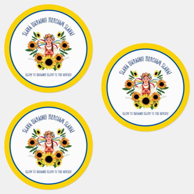 Ukrainischer Mädchenglanz in der Ukraine Wasserdic Etiketten (Gruppe)