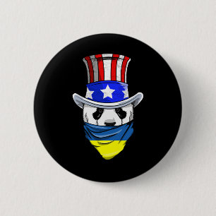 Ukrainischer Panda-Bär in der Ukraine Ndana-Flagge Button