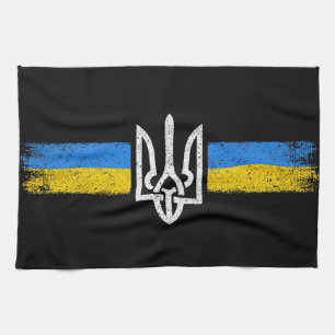 ukrainischer Präsident - ukrainisches Flaggensymbo Geschirrtuch