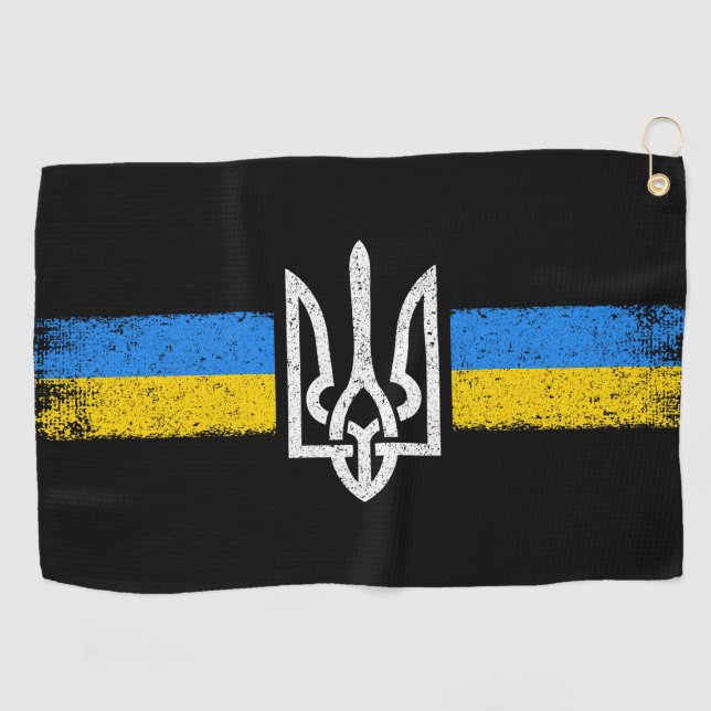 ukrainischer Präsident - ukrainisches Flaggensymbo Golfhandtuch (Horizontal)