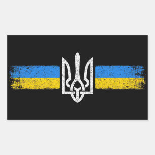 ukrainischer Präsident - ukrainisches Flaggensymbo Rechteckiger Aufkleber