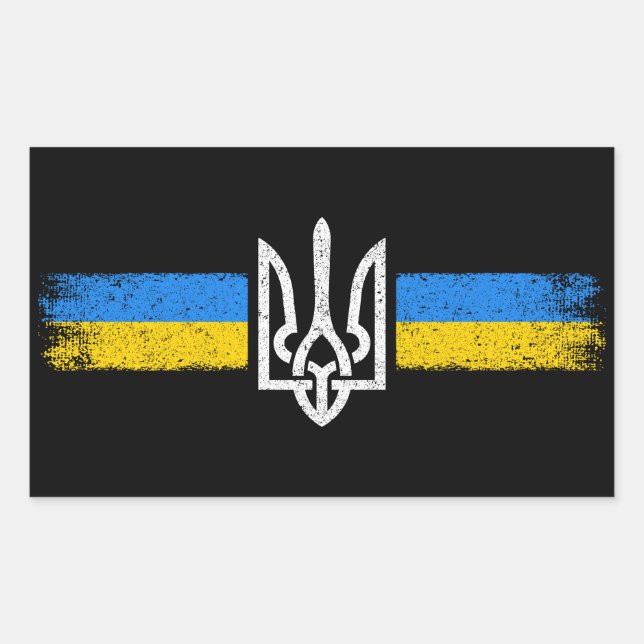 ukrainischer Präsident - ukrainisches Flaggensymbo Rechteckiger Aufkleber (Vorderseite)