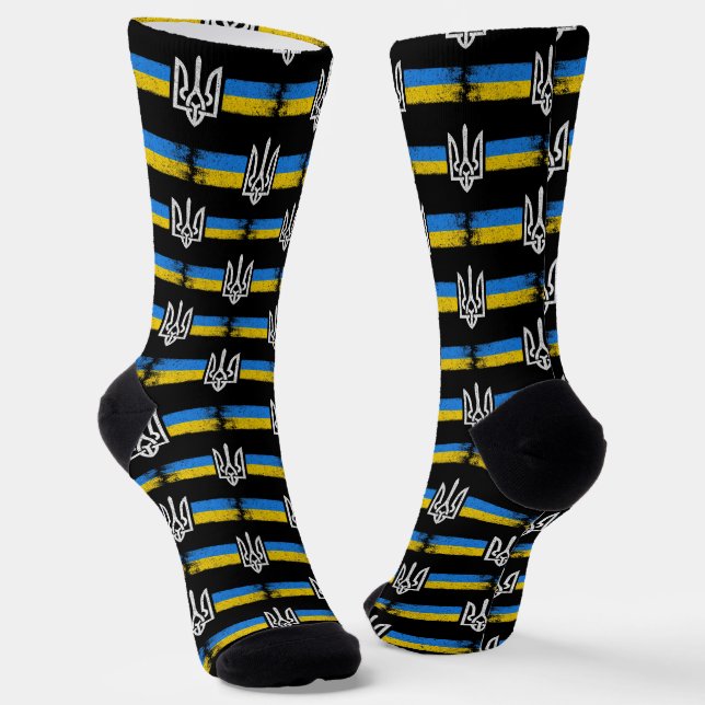 ukrainischer Präsident - ukrainisches Flaggensymbo Socken (Gewinkelt)