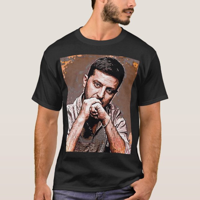 ukrainischer Präsident Volodymyr Zelenskyy Kunstef T-Shirt (Vorderseite)