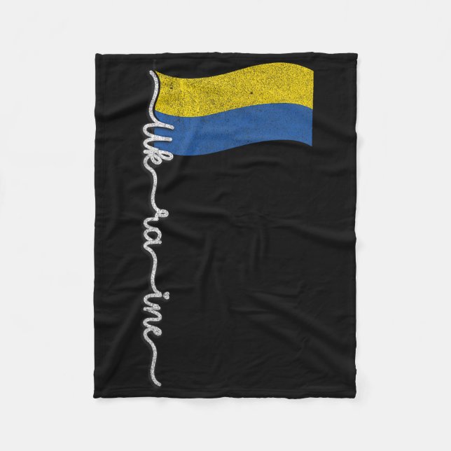 Ukrainischer Pride-Flaggenmast--elegante Signature Fleecedecke (Vorderseite)