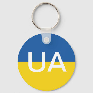 Ukrainischer Schlüsselanhänger mit runder Flagge