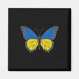 Ukrainischer Schmetterling Unterstützt Ukraine-Fla Magnet