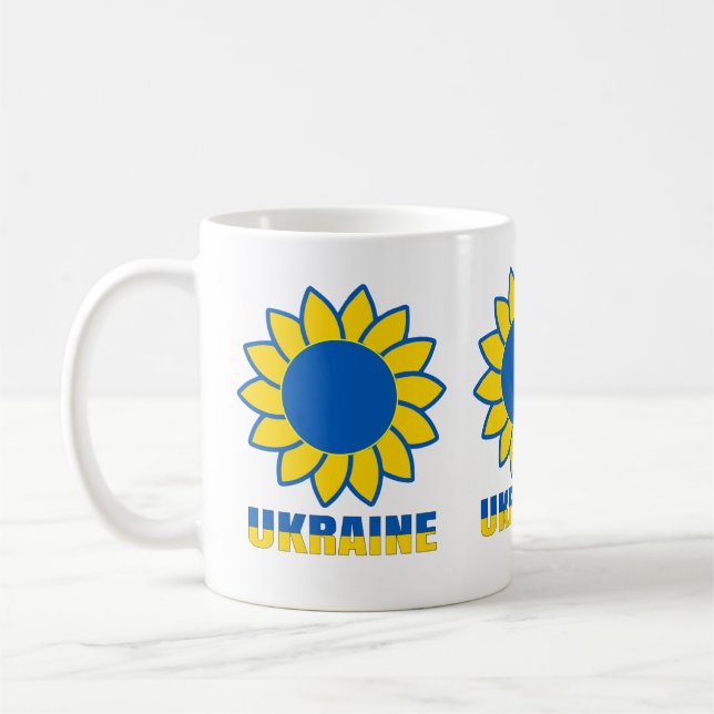  Ukrainischer Sonnenblumen-T - Shirt Trucker Hat W Kaffeetasse (Links)