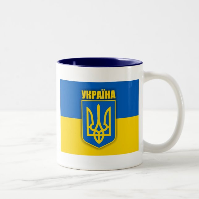 ukrainischer Stolz Zweifarbige Tasse (Rechts)