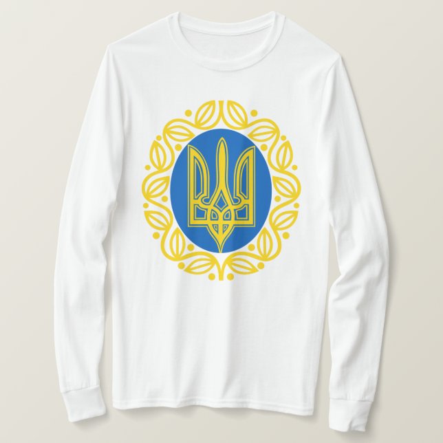 Ukrainischer symbolischer Basic Long Sleeve T - Sh T-Shirt (Design vorne)