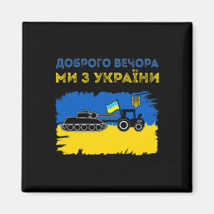 Ukrainischer Traktor zieht einen russischen Panzer Magnet