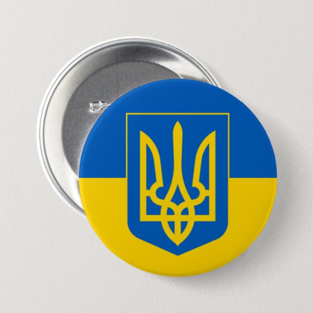 ukrainischer Trident Button (Vorne & Hinten)