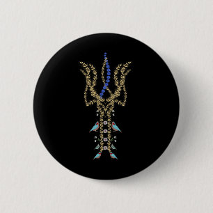 Ukrainischer Trysub Retro-Ähren Vögel Ukraine Vys Button