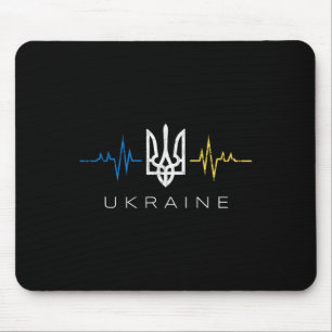 Ukrainischer Tryzub-Flagge Herzschlag - Ukraine Dr Mousepad