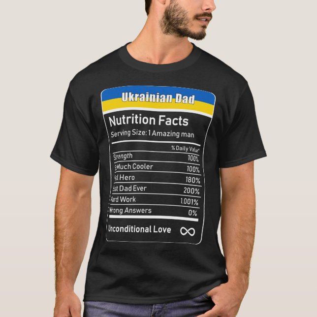 Ukrainischer Vater Ernährung Fakten Vatertag Gesch T-Shirt (Vorderseite)