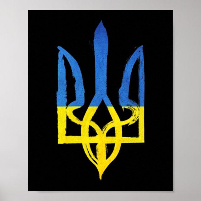 Ukrainischer Vintager Trident Unterstützung für da Poster (Vorne)
