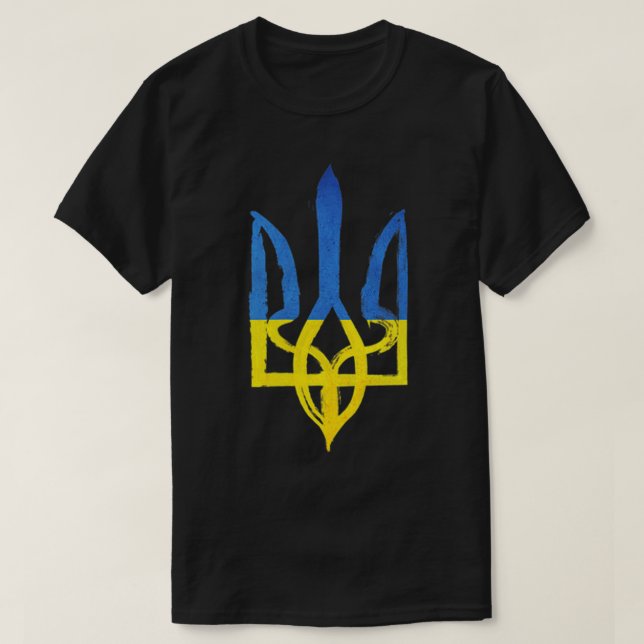 Ukrainischer Vintager Trident Unterstützung für da T-Shirt (Design vorne)