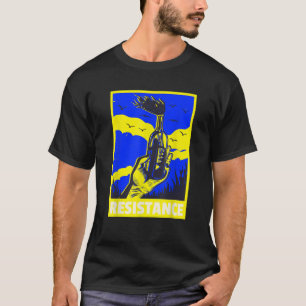 Ukrainischer Widerstand Molotow-Cocktail Gelb Blau T-Shirt