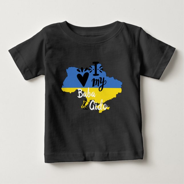 Ukrainisches Baby I Liebe Mein Baba und Gido Kleid Baby T-shirt (Vorderseite)