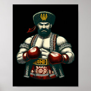 Ukrainisches Boxen Ukraine Kosaken Boxer Männer Poster