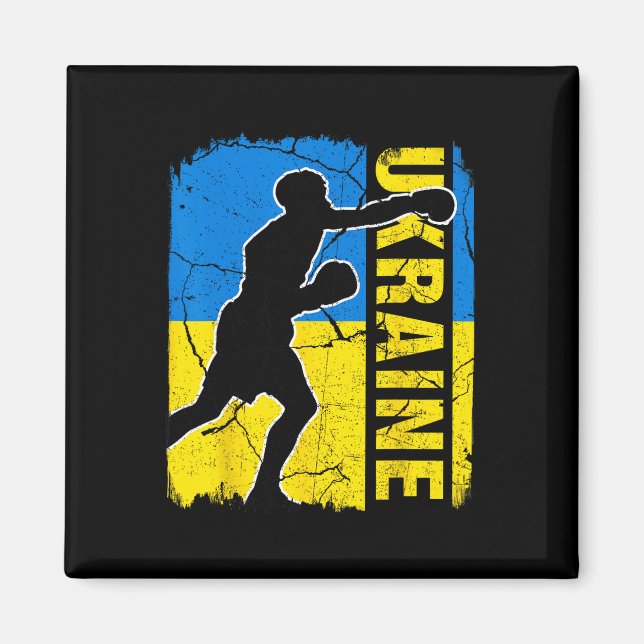 Ukrainisches Boxteam Ukraine-Flagge Boxhandschuhe  Magnet (Vorne)