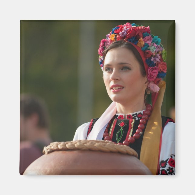 Ukrainisches Brot und Salz Magnet (Vorne)